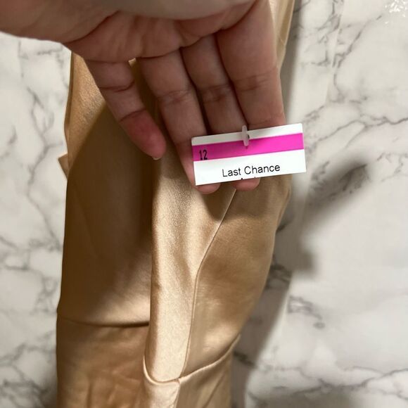 Significant Other Gracie Satin Halter Neck Gown in Almond - Picture 5 of 8